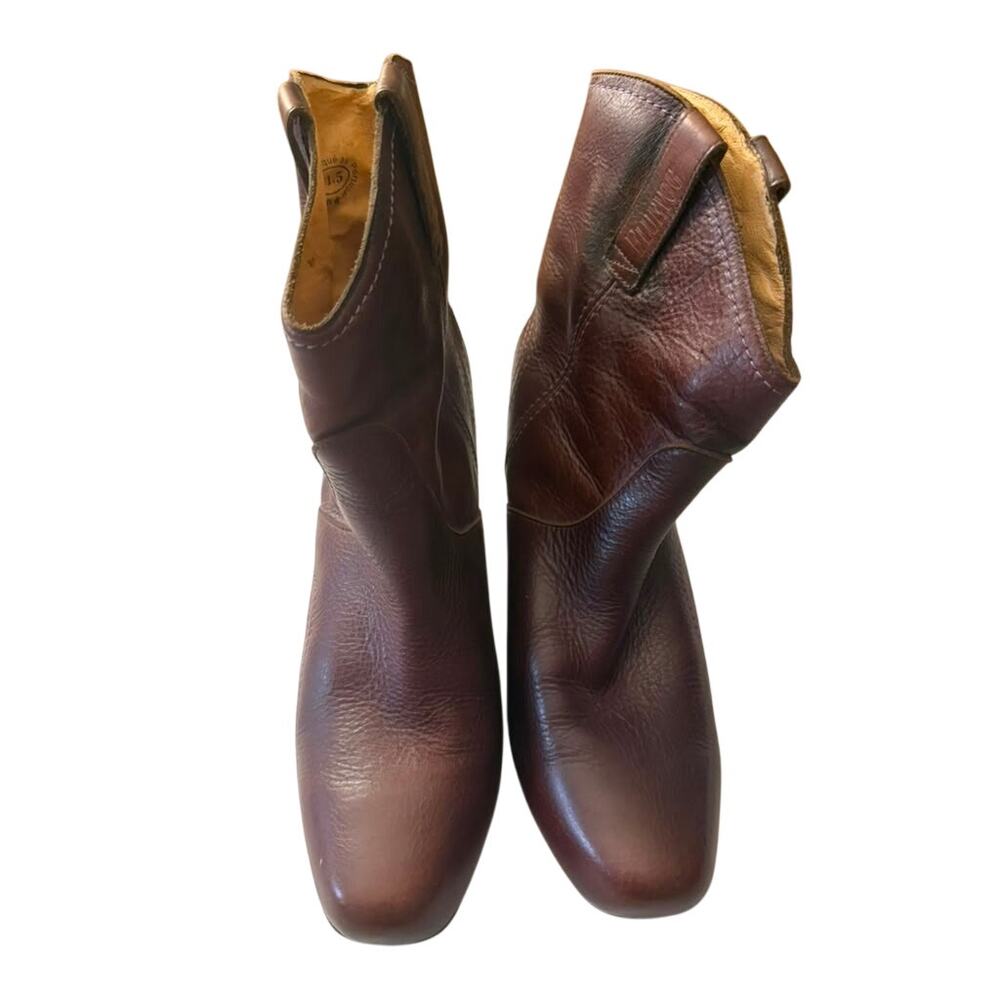 John Fluevog Dawson City Boots in Brown Leather Western Cone Heel Sz 11.5 Womens - Picture 3 of 8